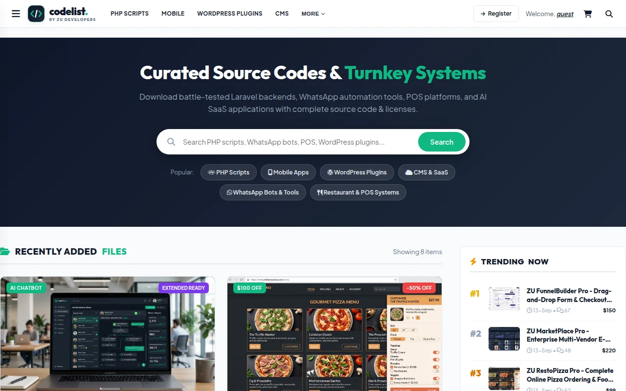CodeList - Digital Marketplace for Source Codes and Web Solutions