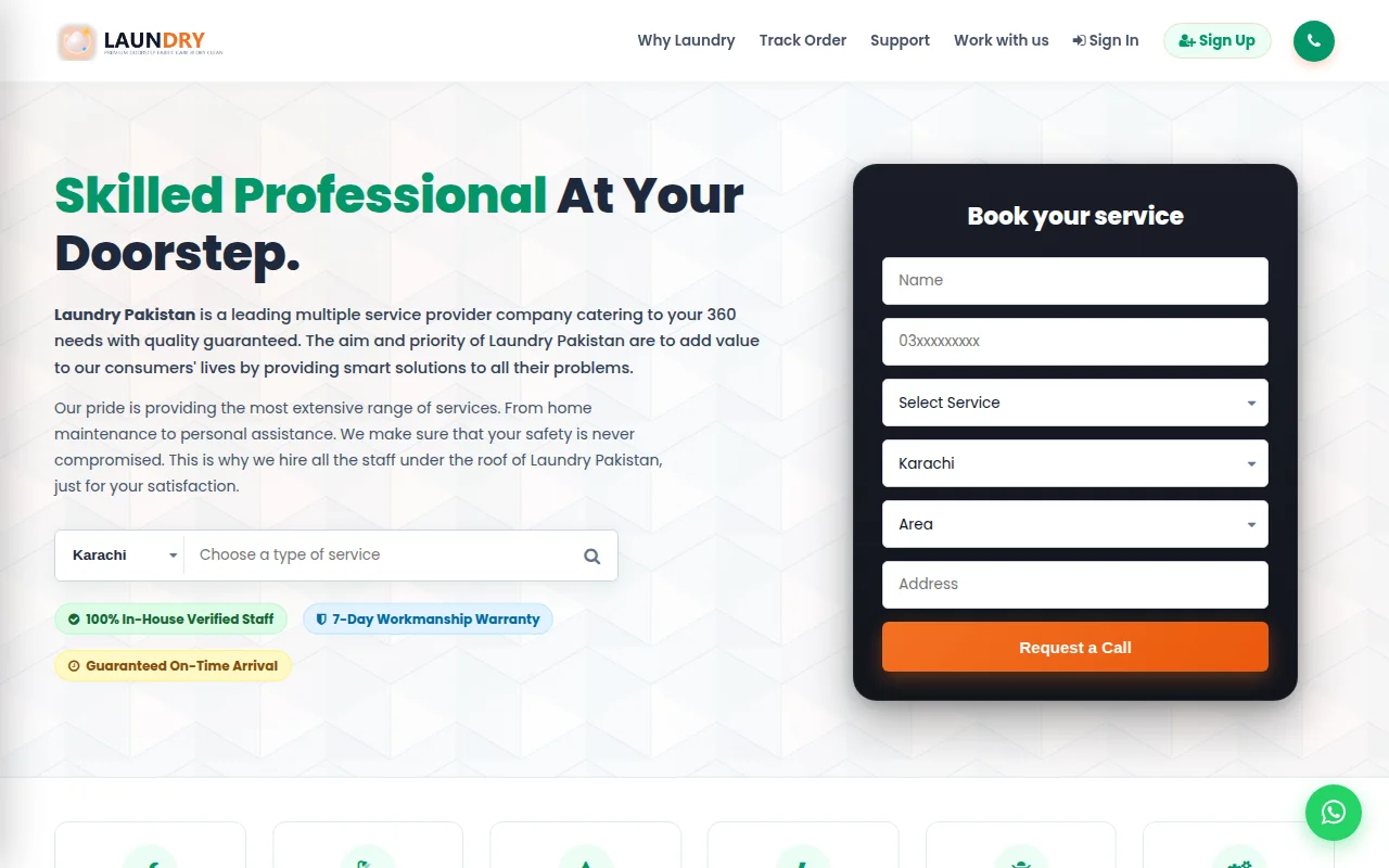 Laundry & Dry Cleaning Booking Web Application