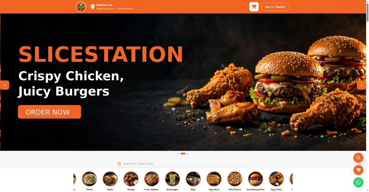 SliceStation - Pizza and Restaurant Ordering System