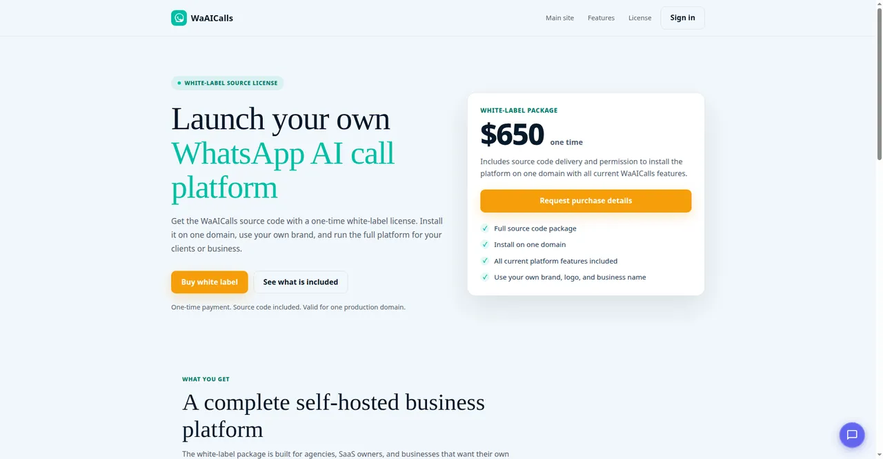 WaAICalls White Label - WhatsApp AI Calling Platform