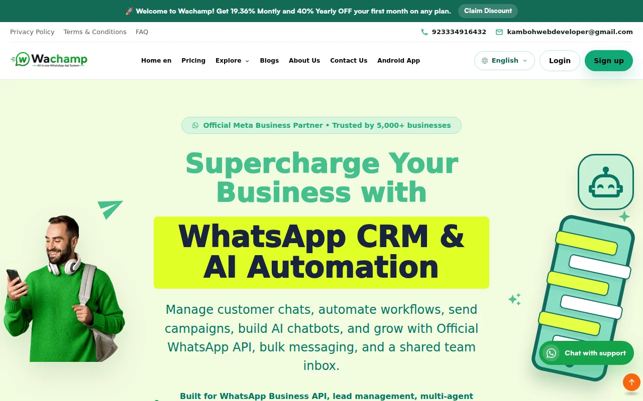 WAChamp - WhatsApp CRM & Marketing SaaS